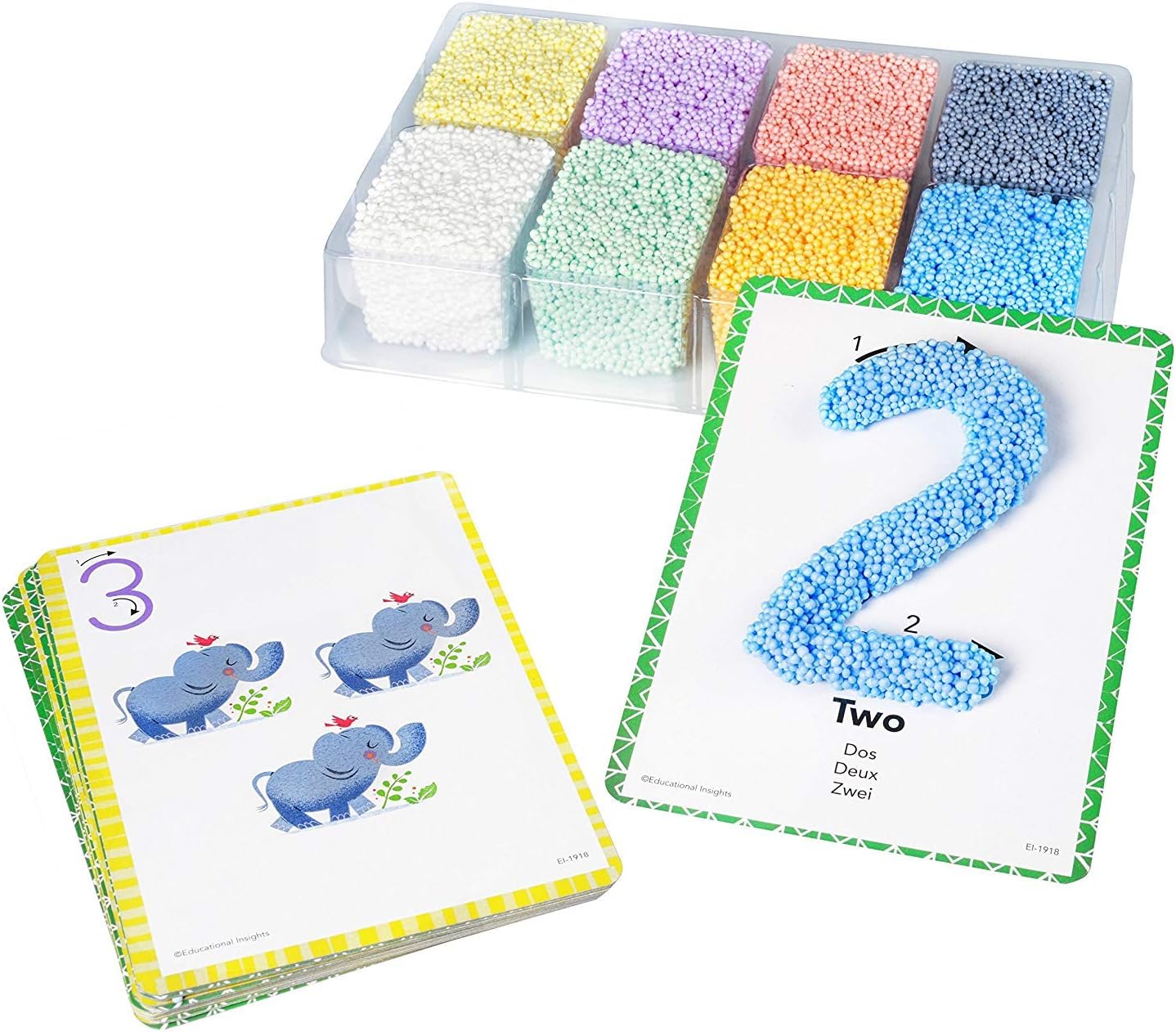 Playfoam Shape & Learn Numbers Set, Flash Card Set, Preschool Kindergarten Classroom Essentials, Ages 3+