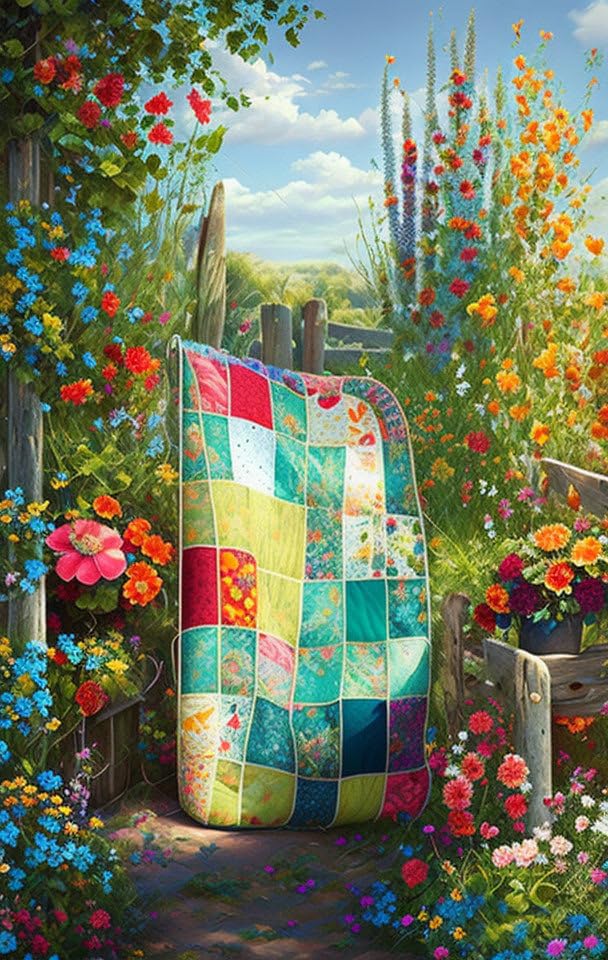 Tableau sur toile 58 x 90 cm paysage de jardin pour une ambiance zen dans votre chambre a coucher