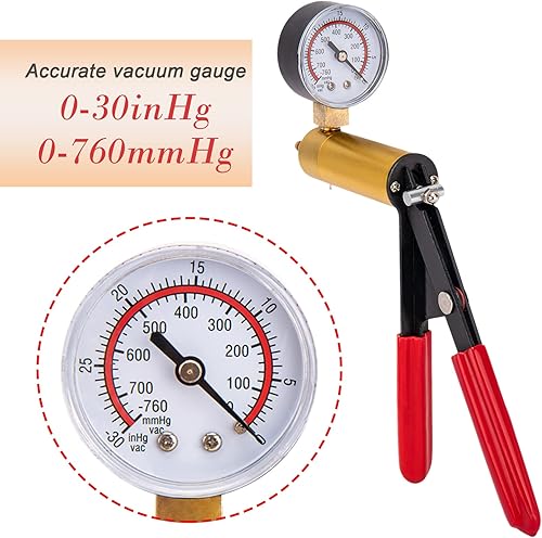 Miniatura 5 de Kit de purga de frenos 2 en 1 Juego de prueba de bomba de vacío de mano con juego de sangrado de líquido de frenos automotriz con adaptadores de