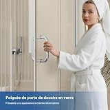 Ranbo Shower Glass Door Handle, 152mm (6 Inch) Hole Centres, Brushed Brass, 304 Stainless Steel, 1.0mm Thick Tube, Fits 6–12mm (1/4"–1/2") Glass, for Bathroom Door Installation or Replacement. - 7