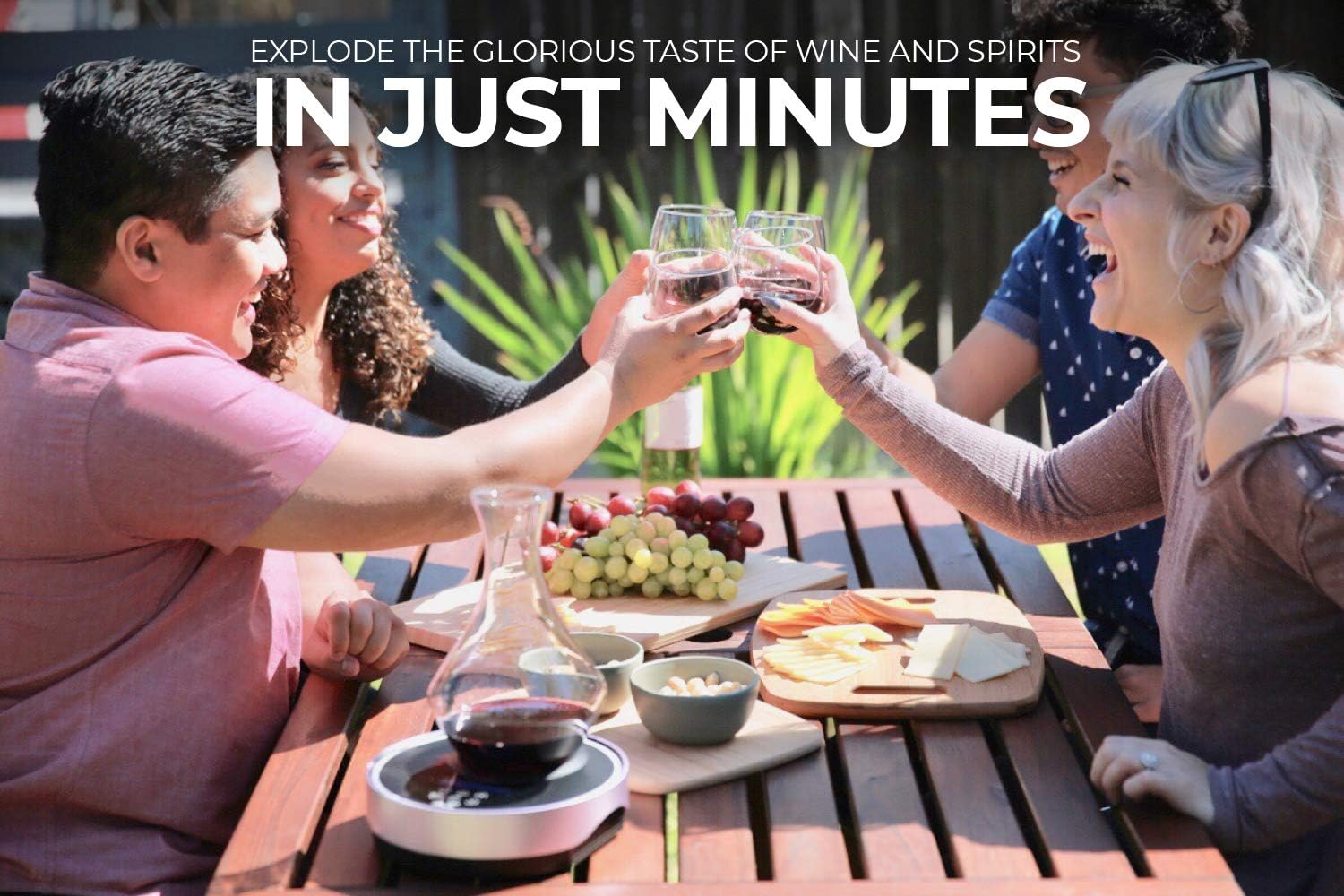 Blасk Frіdау - 70% оƒƒ Wake Up Wine Pro S Electronic Decanter Set - 750ml Lead-Free Glass Decanter, Airtight Glass Stopper, Fine Sediment Strainer, Bluetooth 3D Speaker up to 8 Hours Continuous Use