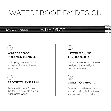 Sigma Beauty E65 Small Angle Brush, Precise Angled Eyeliner Brush for Brows