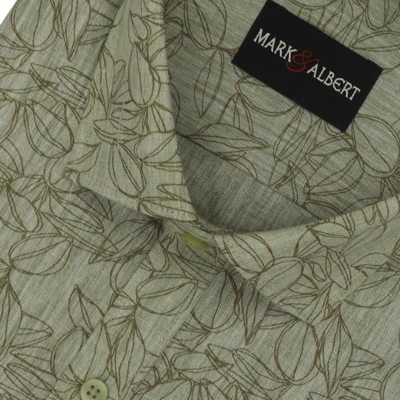Image of MARK & ALBERT Men's Half Sleeve Linen Slim Fit Shirt