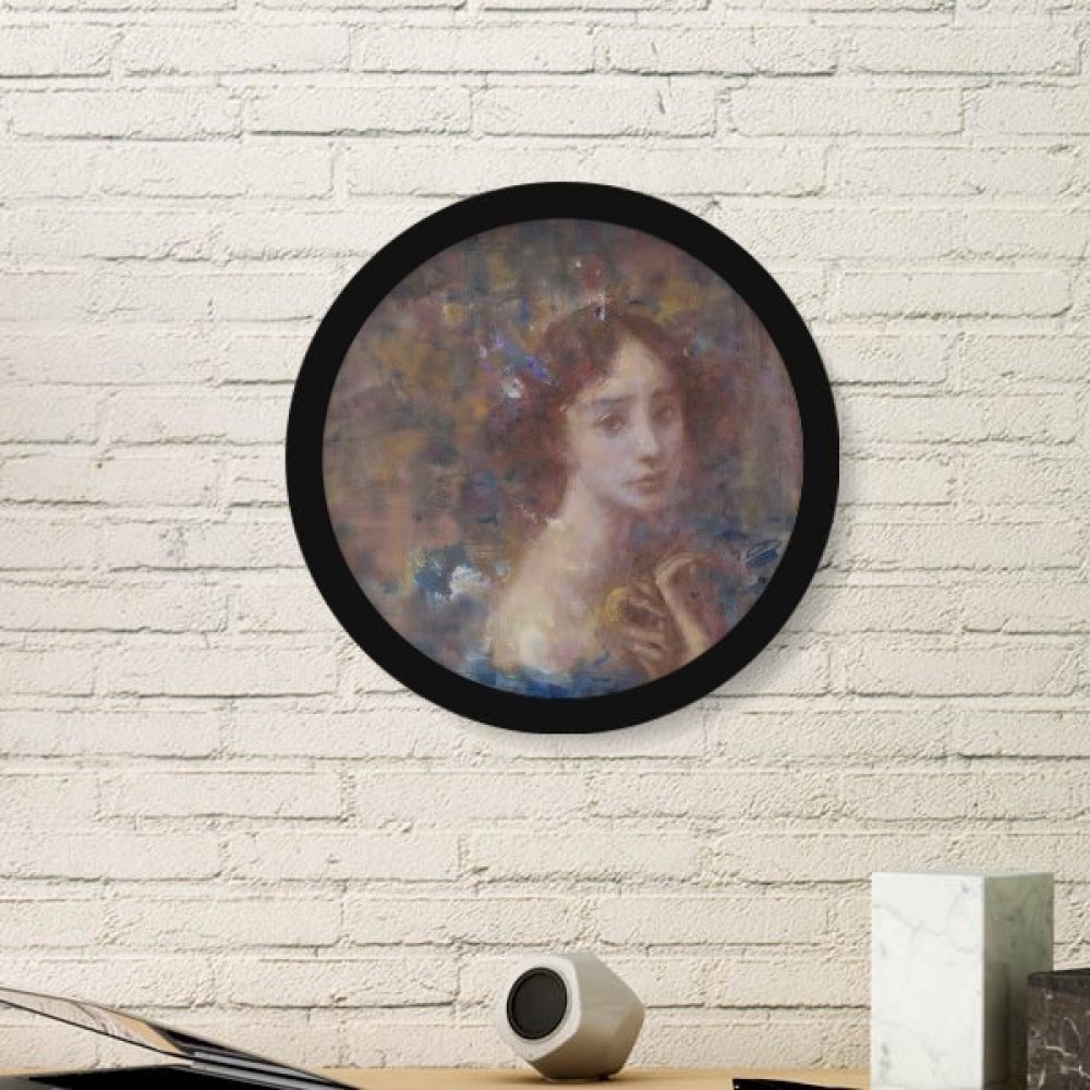 Cadre photo en bois rond Miss Automne Xjj, peinture artistique de prestige