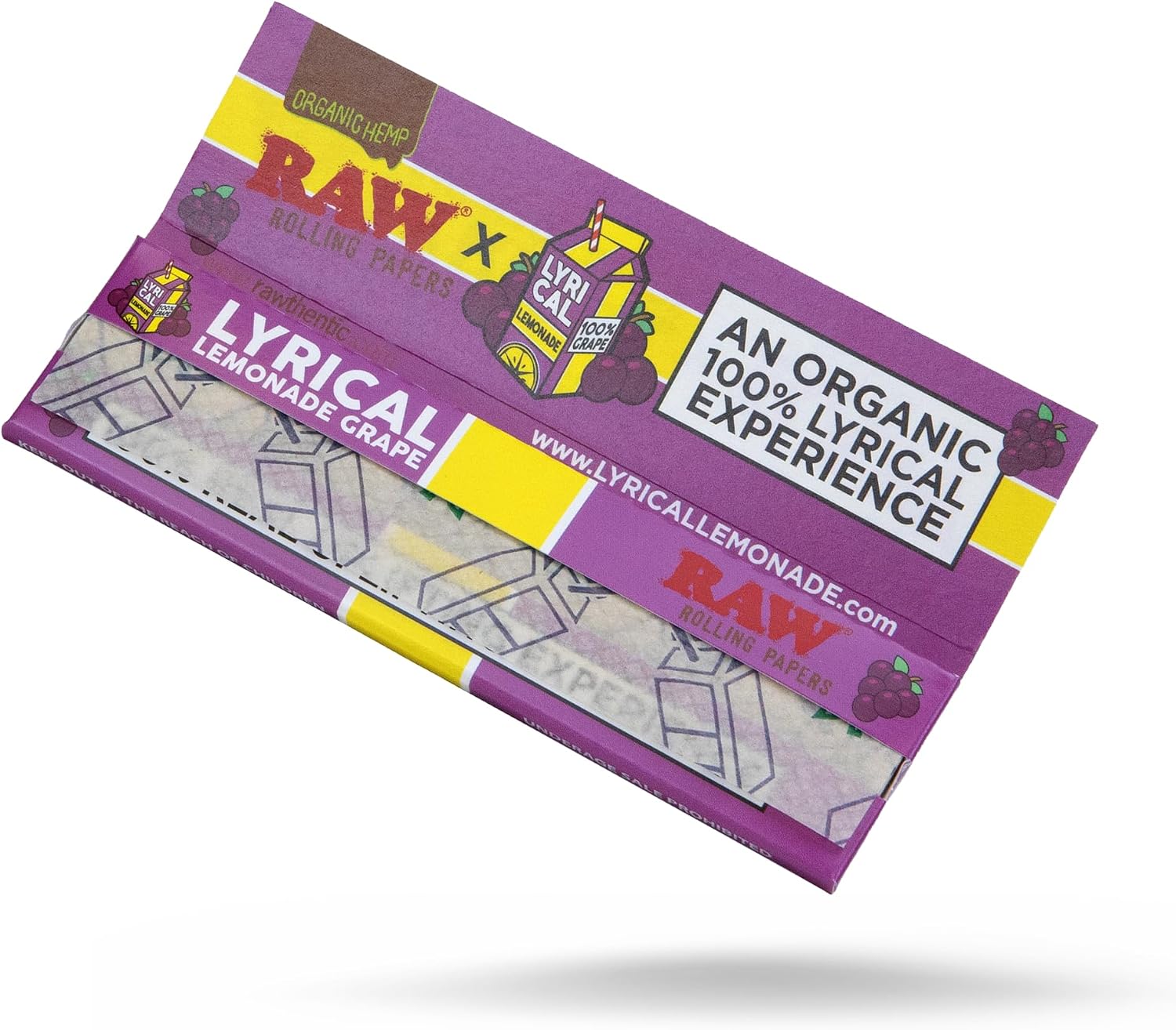 RAW Grape Organic Rolling Paper King Size Wide - 5 Pack + Keychain
