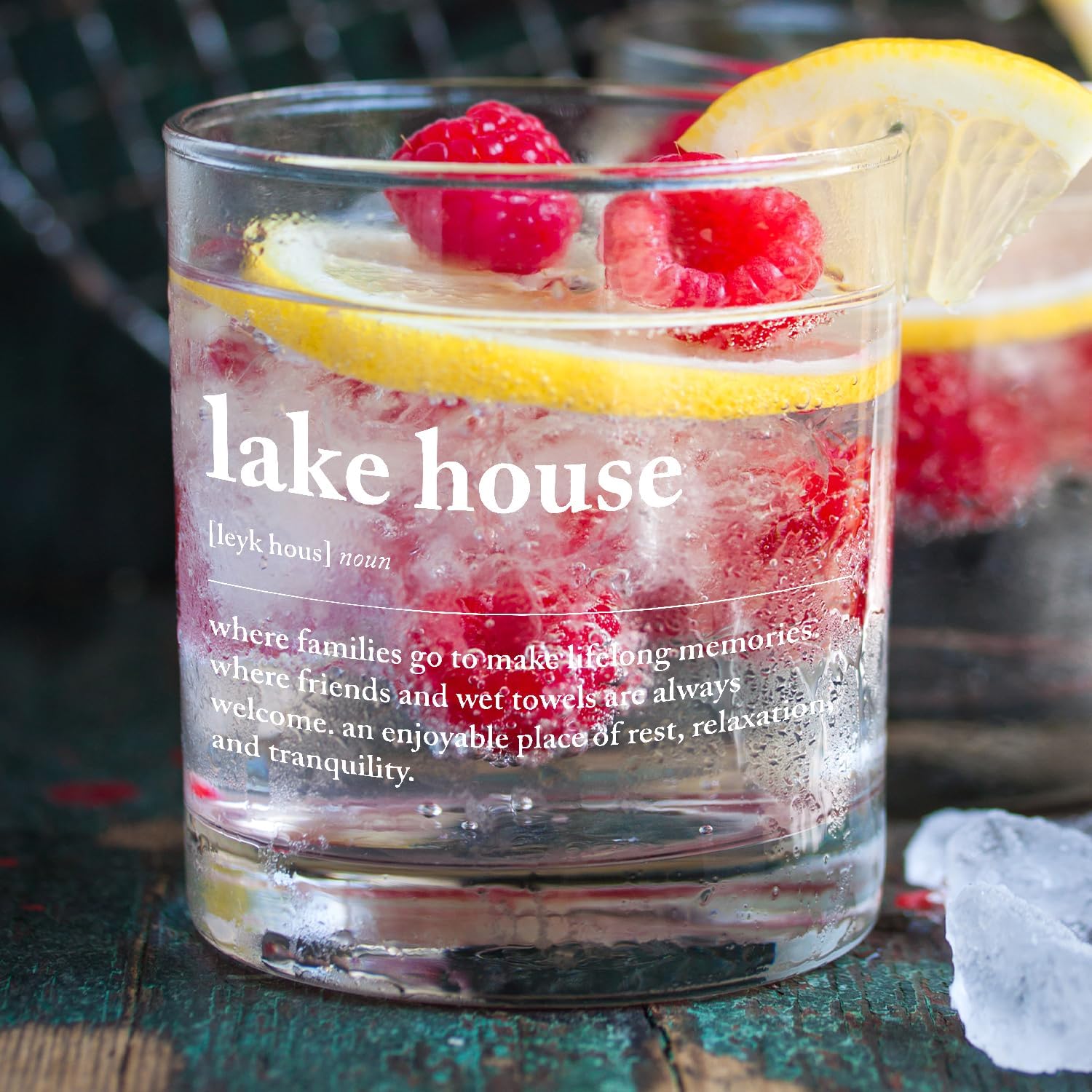 kunlisa Lake House Gifts Decor Whiskey Glasses, Lake Life Gifts for Women Men, 10 oz Drinking Rocks Glasses for Women Men Whisky Cocktail Scotch Bourbon Liquor - Image 3