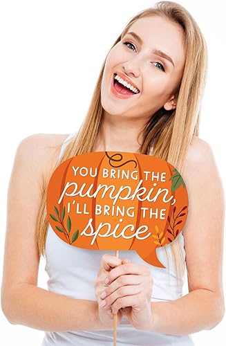 Miniatura 2 de Big Dot of Happiness Funny Fall Friends - Kit de accesorios para cabina de fotos para fiesta de Acción de Gracias, 10 piezas