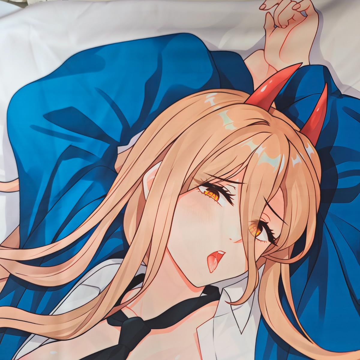 MISAKI1987 Power Anime Girl Dakimakura Hugging Body Pillow Case Cover 150cm X 50cm (Peach Skin)