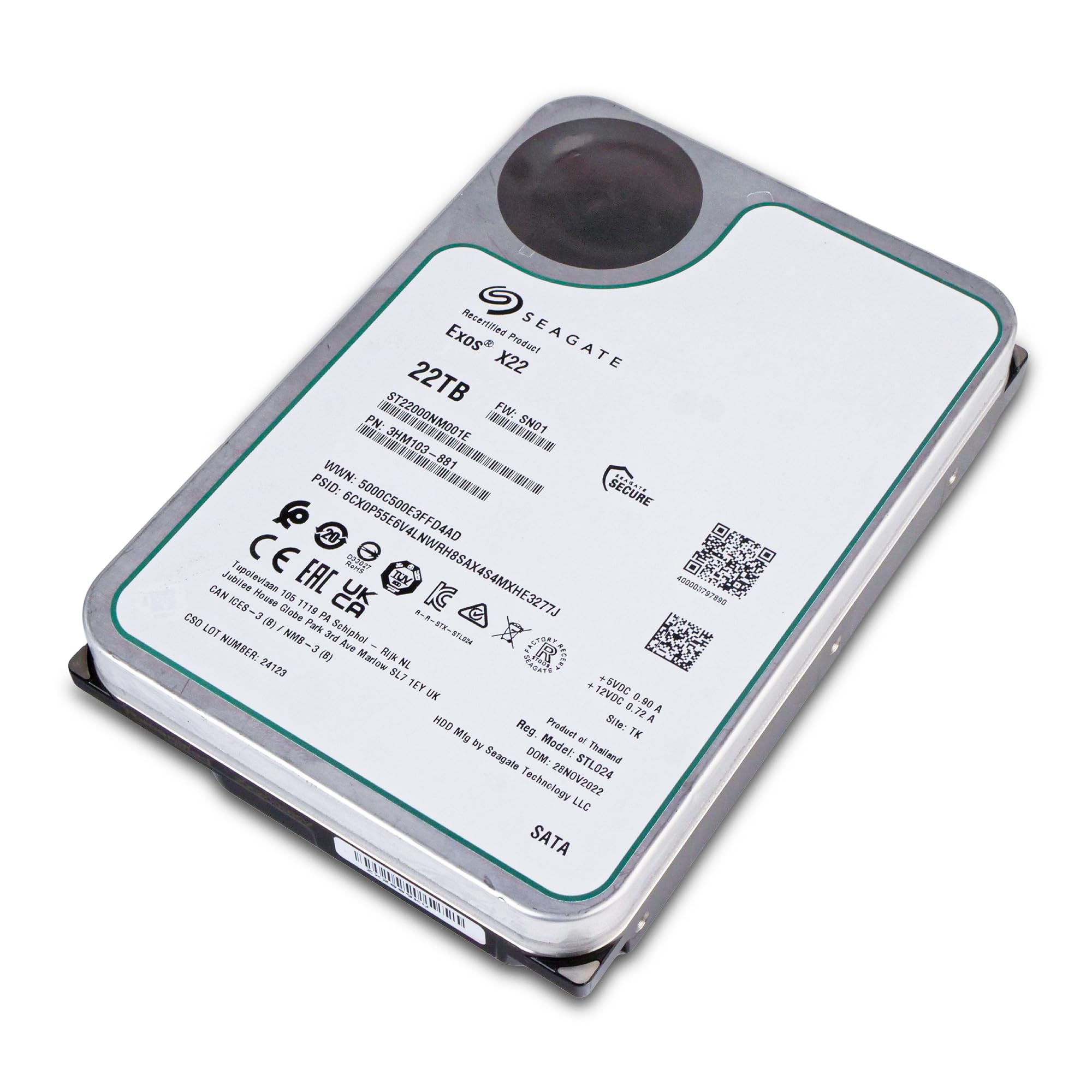 Seagate Exos X22 22TB HDD ハードディスク 再生品 Amazon.com: Seagate (Recertified) Exos X22 22TB Internal Hard