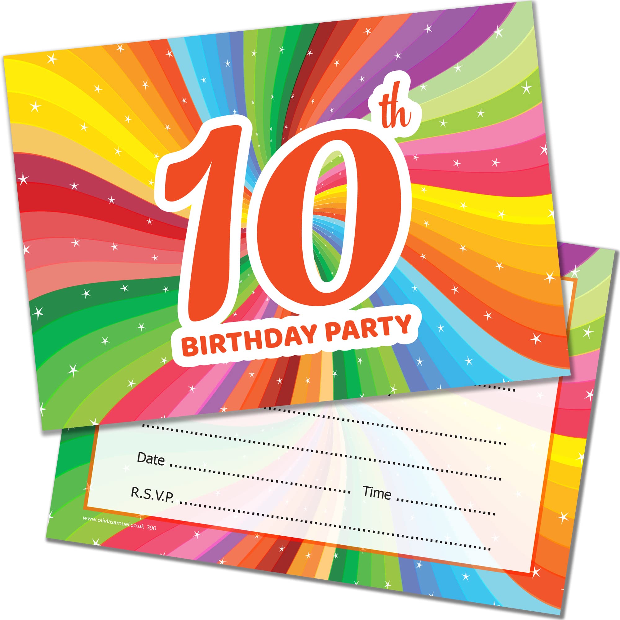 Confezione da 20 inviti per festa di compleanno per bambine, cupcake, biscotti, pasticceria