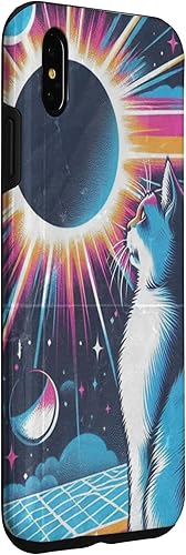 Miniatura 18 de iPhone 12 mini Cat Solar Eclipse - Synthwave Retro Poster Style Case