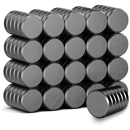 KRYTONE® 100 Piece Black Round Magnet Set (12 X 3MM) Use as Fridge Magnet, Door, Kitchen Organiser Magnet, Multipurpose Office Pack of 100 (Black)