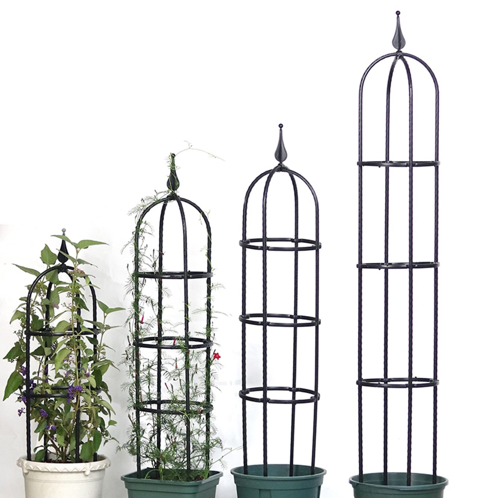 Obélisque de Jardin Arceau Arche,Tuteur Tomates Pieu de Jardin Tuteurs pour Plantes Support tuteur métal Colonne rosiers aux intempéries pour Support de Fleurs,de Légumes,Plantes,Jardinage et verger