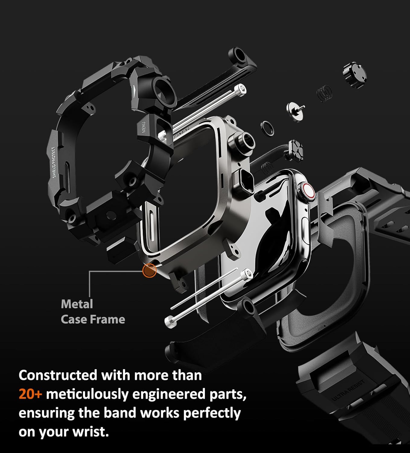 ULTIMAL Rugged Case with Band for Apple Watch 44mm,for Apple Watch Series SE/SE 2nd Generation/6/5/4