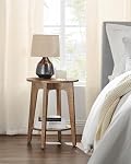 VASAGLE MAEZO Collection - Table latérale, 2-Tier Table ronde, Table de chevet avec jambes tachées, Transitions courbes, pour les petits espaces, Salon, Chambre à coucher, Noyer rustique ULET283T41