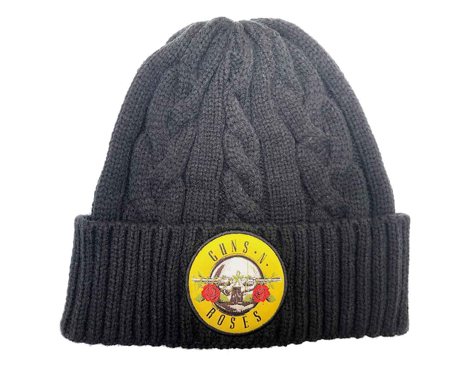 Guns N' Roses Beanie Hat Classic Band Logo Cable Knit Official Unisex One Size Black