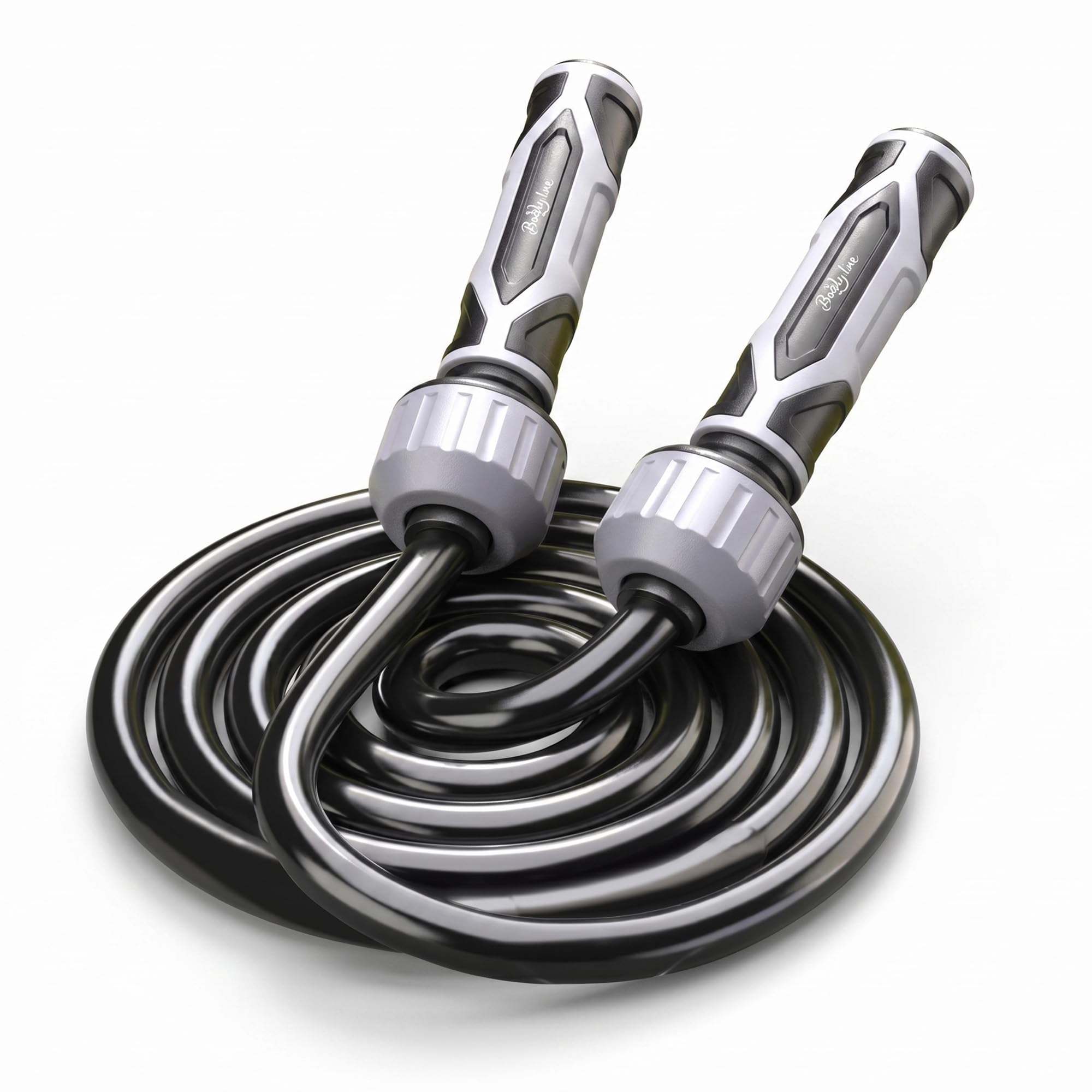 Cuerda de saltar de PVC ajustable Buddy Lee pesada de 10 mm con asas negras 8