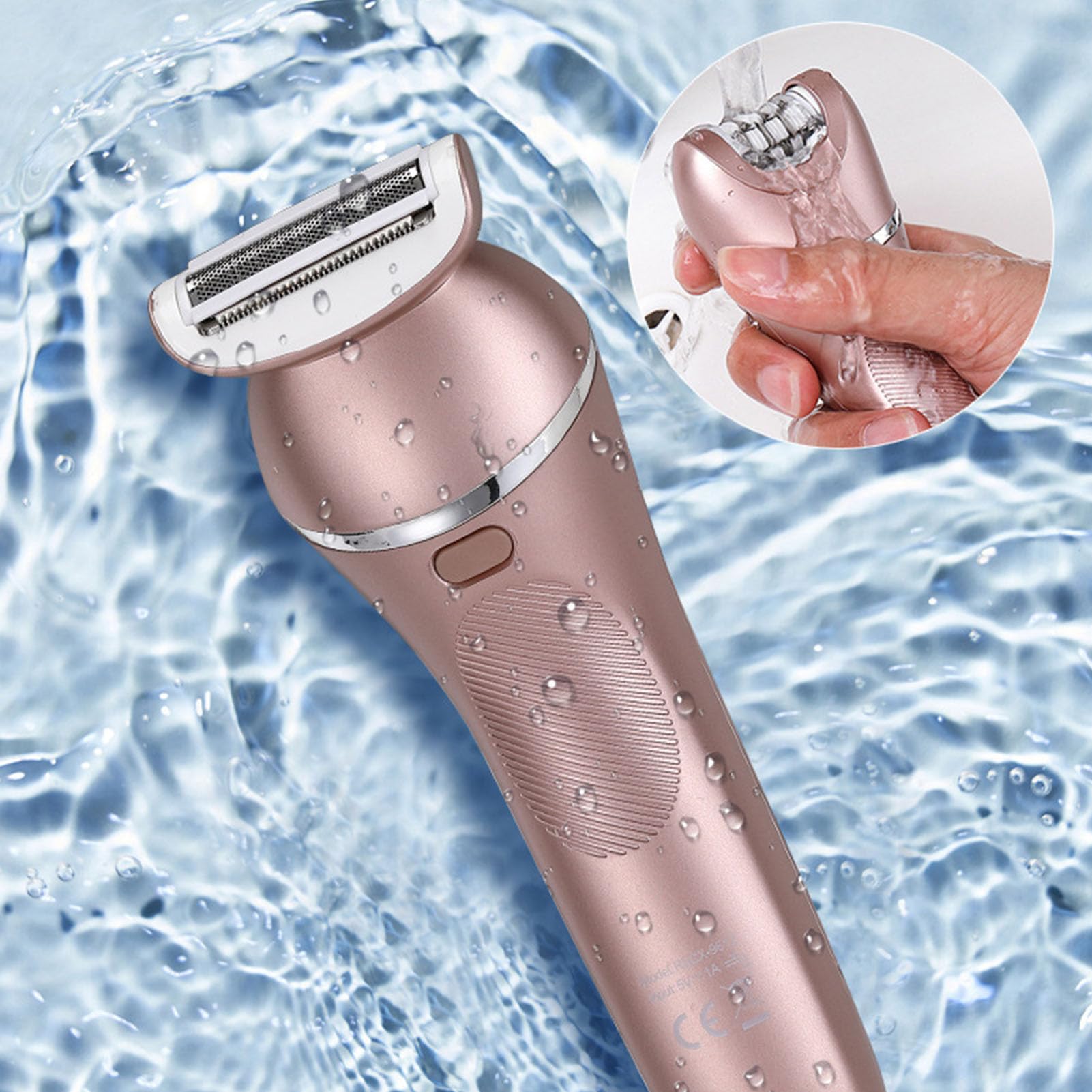 3-in-1 Elektrischer Bikini-Trimmer für Damen, Haarschneider, Schmerzfreie Entfernung, Nicht, Wiederaufladbar, Bikini-Trimmer mit 3 Köpfen, Rosa