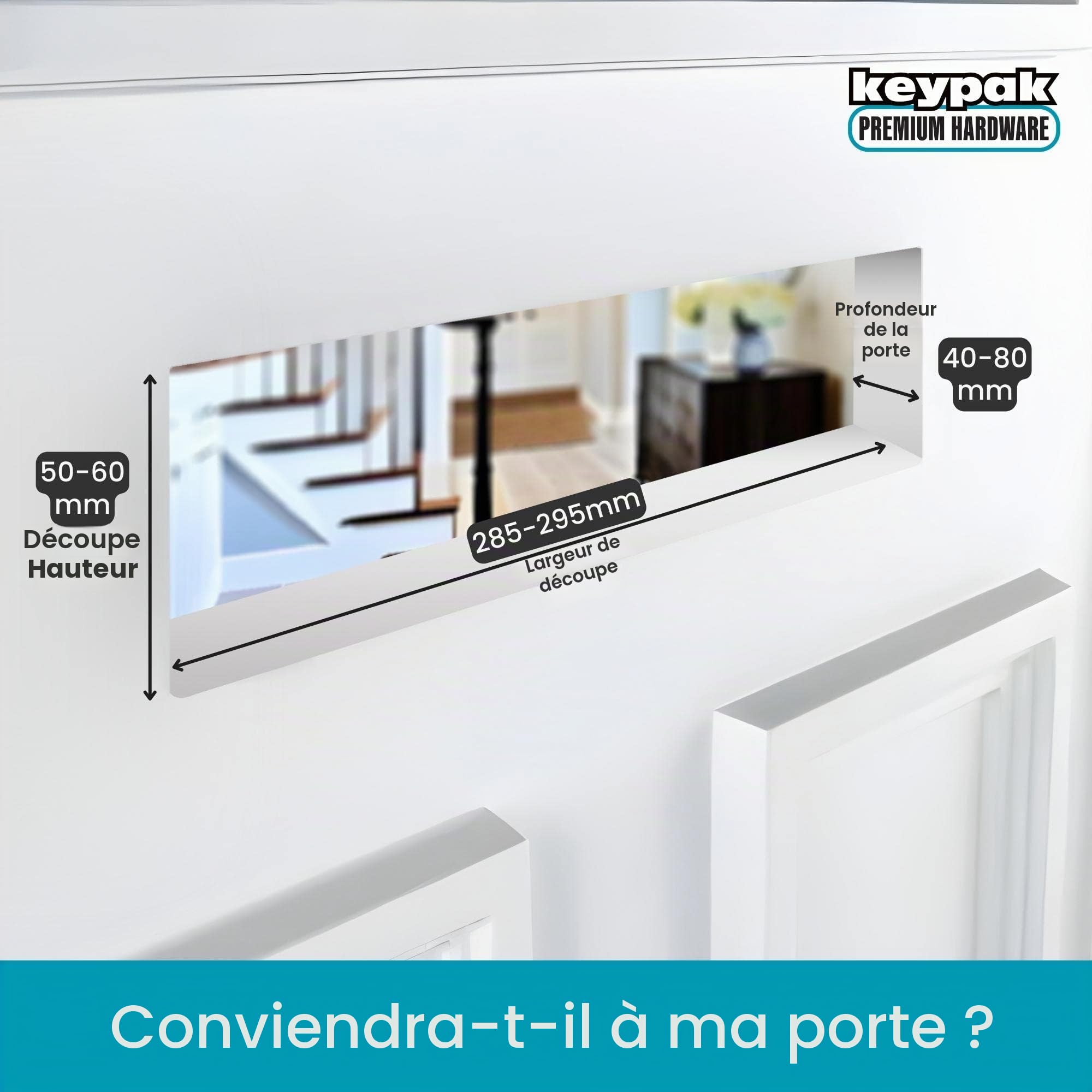 Keypak Boîte aux Lettres avec Porte à Manches de 30,6 cm – Rabat Anti-claquement et Boudin de Porte pour Portes en uPVC, Composite et Bois de 40 à 80 mm (Blanc)