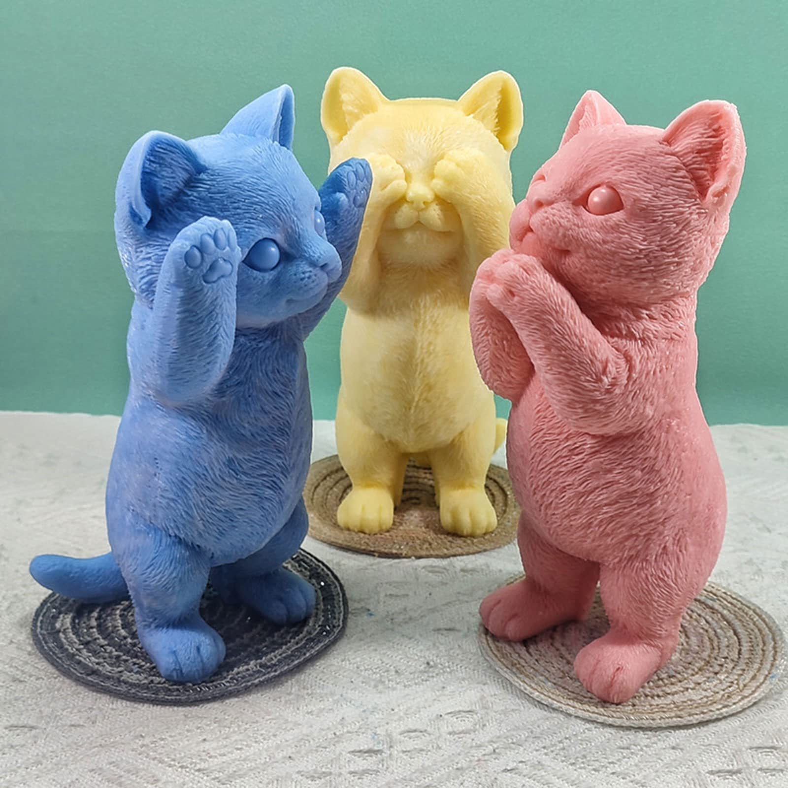 3D stojący silikon urocze zwierzę mydło żywica tynk forma do robienia czekolady narzędzie do pieczenia ładny prezent forma gipsowa