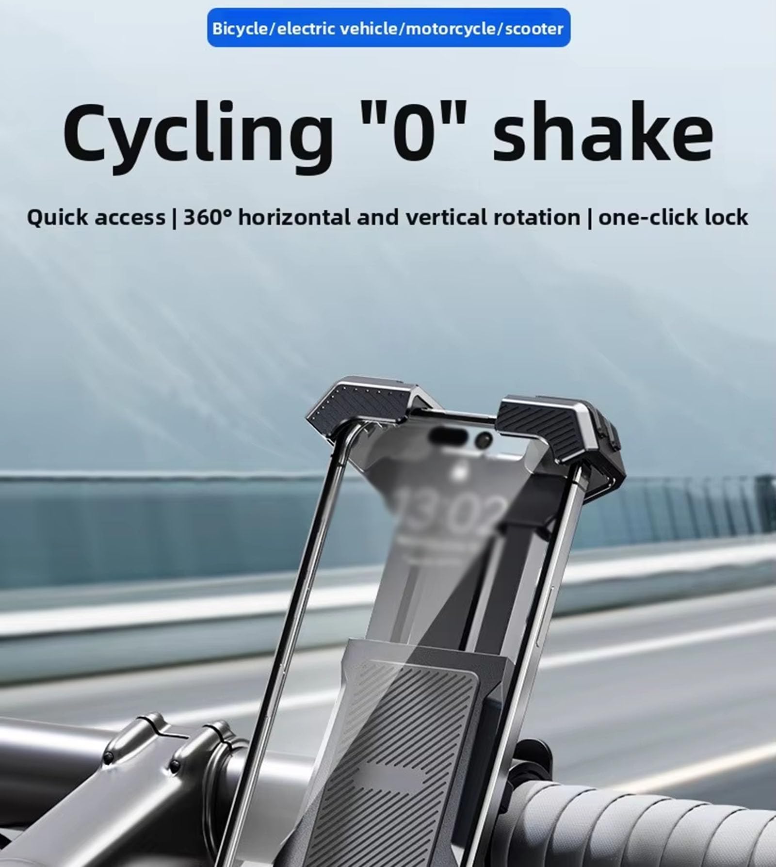 Générique Support De Téléphone De Vélo pour Kross Inzai 2015-, Support Rotatif À 360 ° Téléphone Anti-Vibration,C Black-B