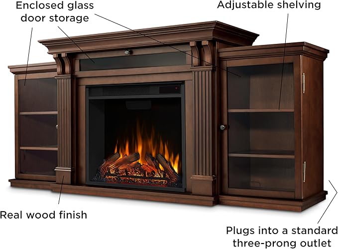 Real Flame Calie Chimenea Eléctrica TV Stand 67" miniatura 4