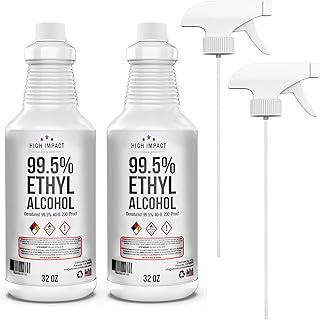 HIGH Impact 99.5% Ethyl Alcohol Denatured 40-B 200 Proof Alcohol - Made in The USA - 32oz Spray (Pack of 2)