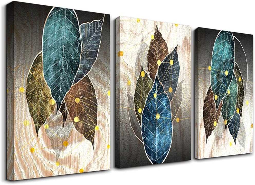 Canvas Wall Art For Living Room Bathroom Wall Decor For Bedroom Kitchen Artwork Canvas Prints Leaves Plant Painting 16" X 24" 3 Pieces Framed Modern Office Home Decorations Farmhouse Family Pictures