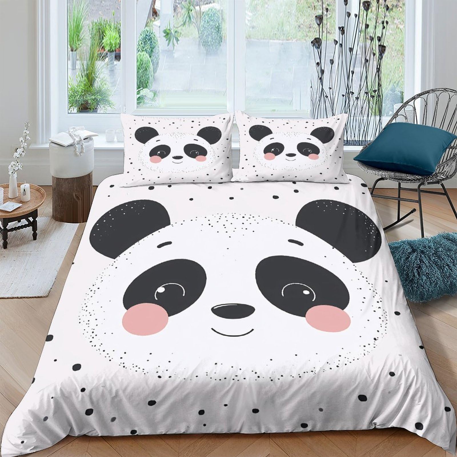 Ctjqhvkz Style-3 3D Printed Cute Panda Fitted Sheet Microfiber Cartoon Animal Bed Cover For Bedroom Guest Room Mattress Protection Single（135X200cm）