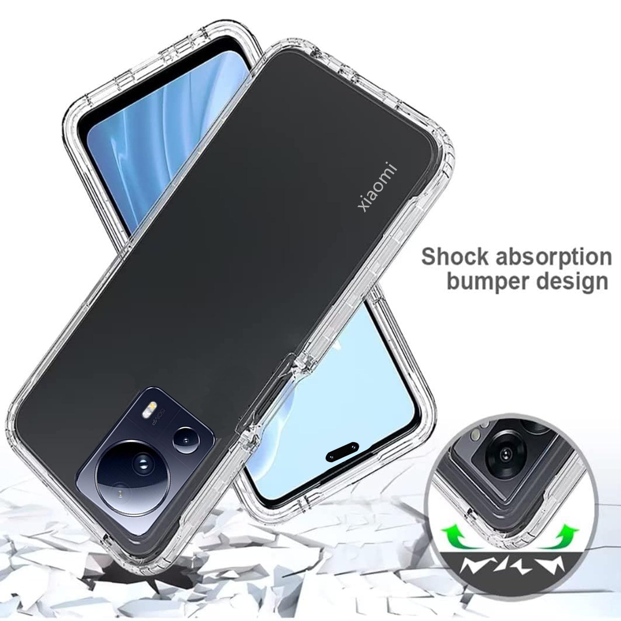Cover 360° Per Xiaomi 13 5G, Custodia Ibrida Trasparente Antiurto Con Protezione Schermo Incorporata, TPU + PC Rigido, 2 In 1 - 5