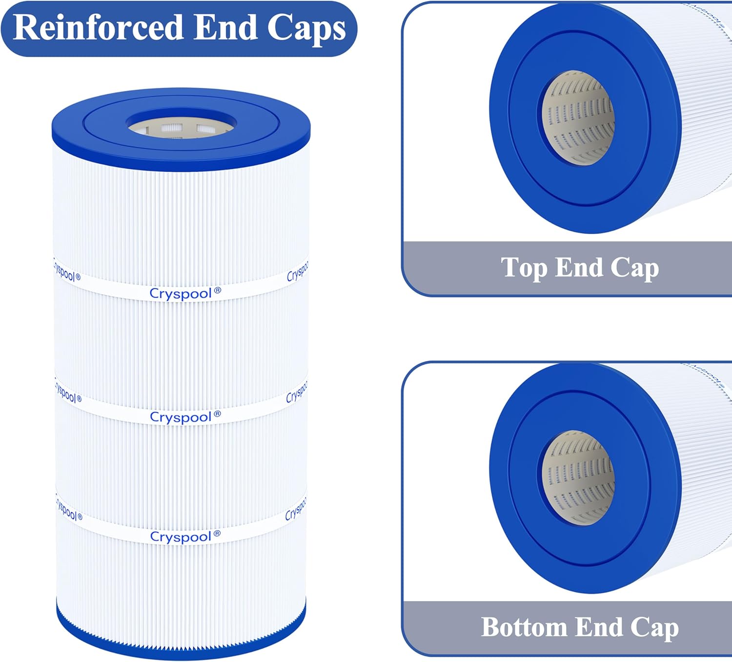 Cryspool® 07031 Filter Compatible with CCP240, R173572, Quantum-240, 178569, C-7469, PCC60, Ultral-A4, FC-1975, 4×60 Sq. Ft Pool Filter Cartridge, 4 Pack - Image 4
