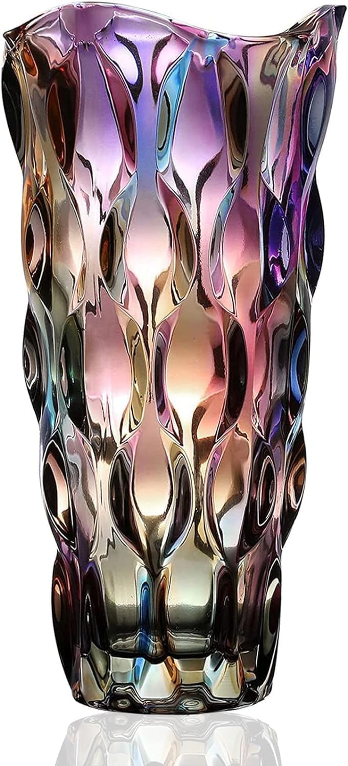 CEMABT Botella de florero de Vidrio Engrosado de 3.4 lbs, Exquisito Estilo soplado a Mano de Lujo, Decorativo para arreglos Florales, Bodas, decoración del hogar u Oficina (Acentuar con Color)