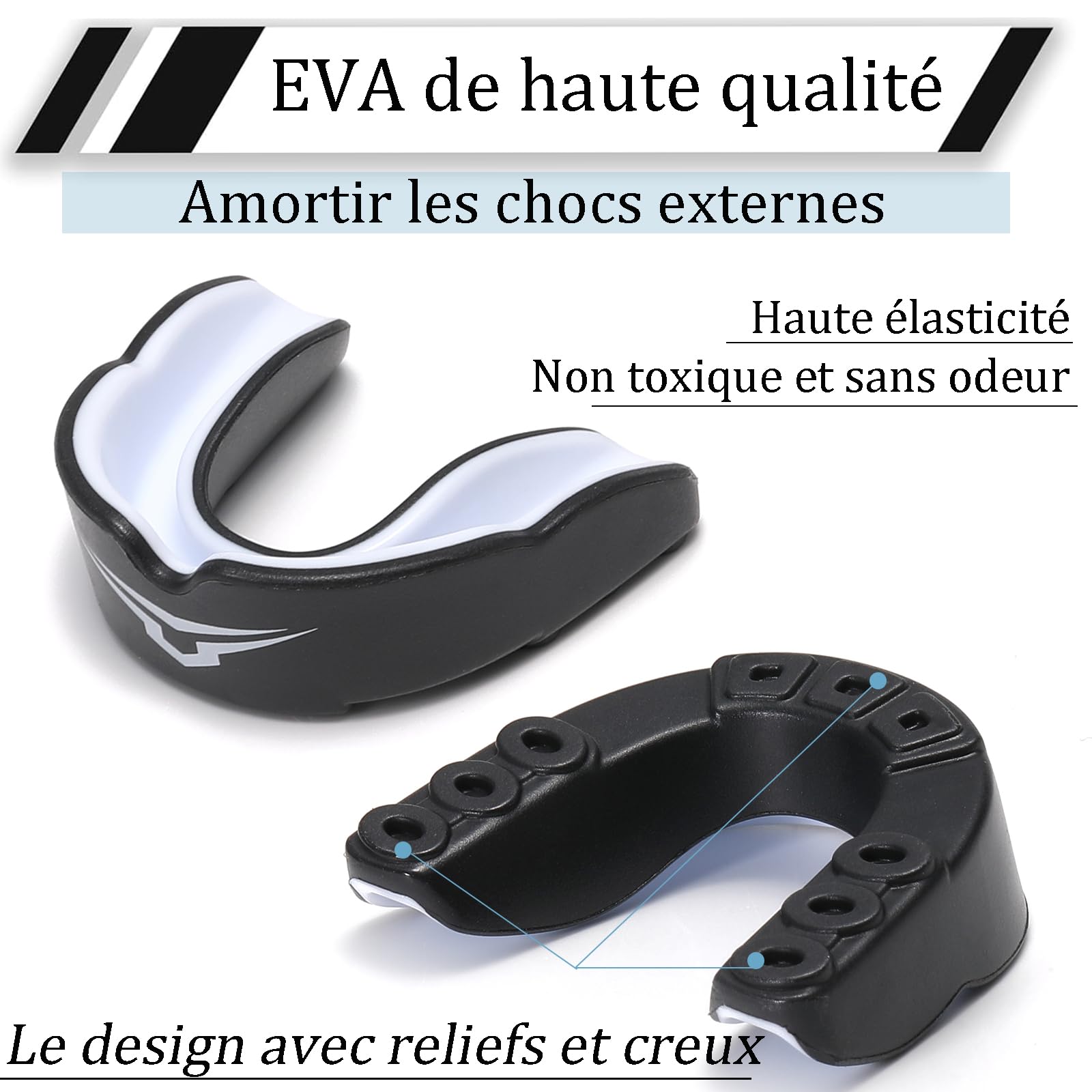 Protège Dents Enfant 11-16 Ans Lot de 2 – Protection Buccale Hockey, Boxe, Arts Martiaux – Certifié CE