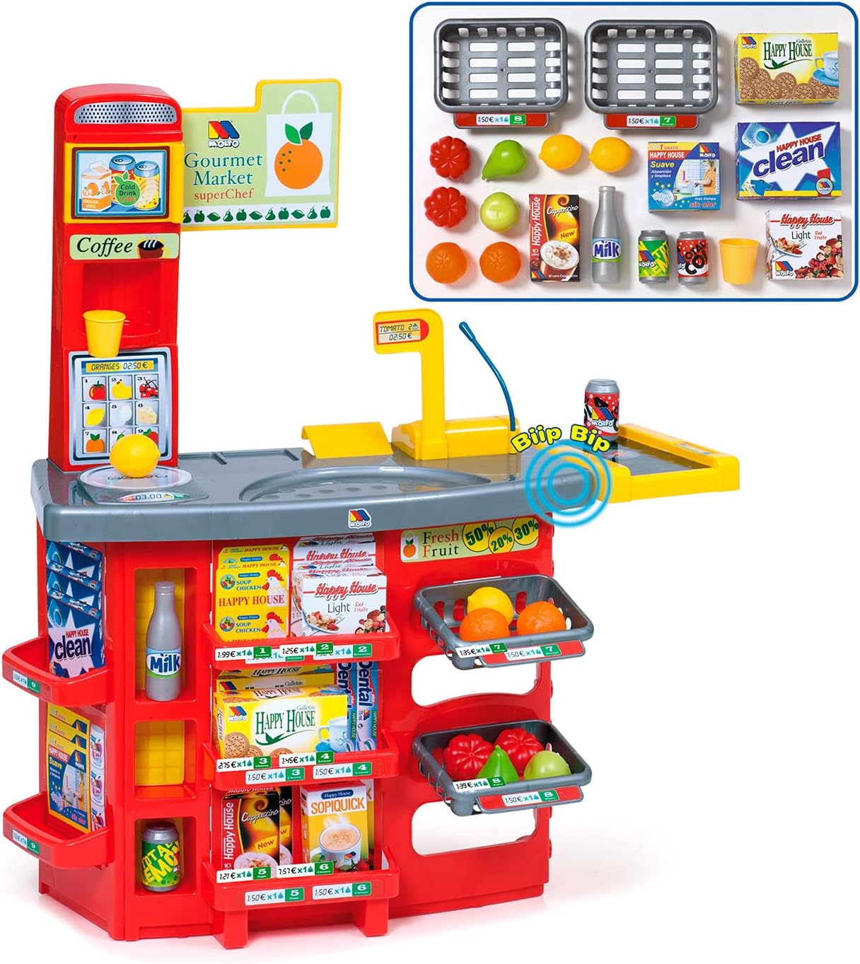 MOLTO | Supermercado de Juguete para Niña y Niño con Complementos | Juguetes Educativos para Niños | Partir de 18 Meses.