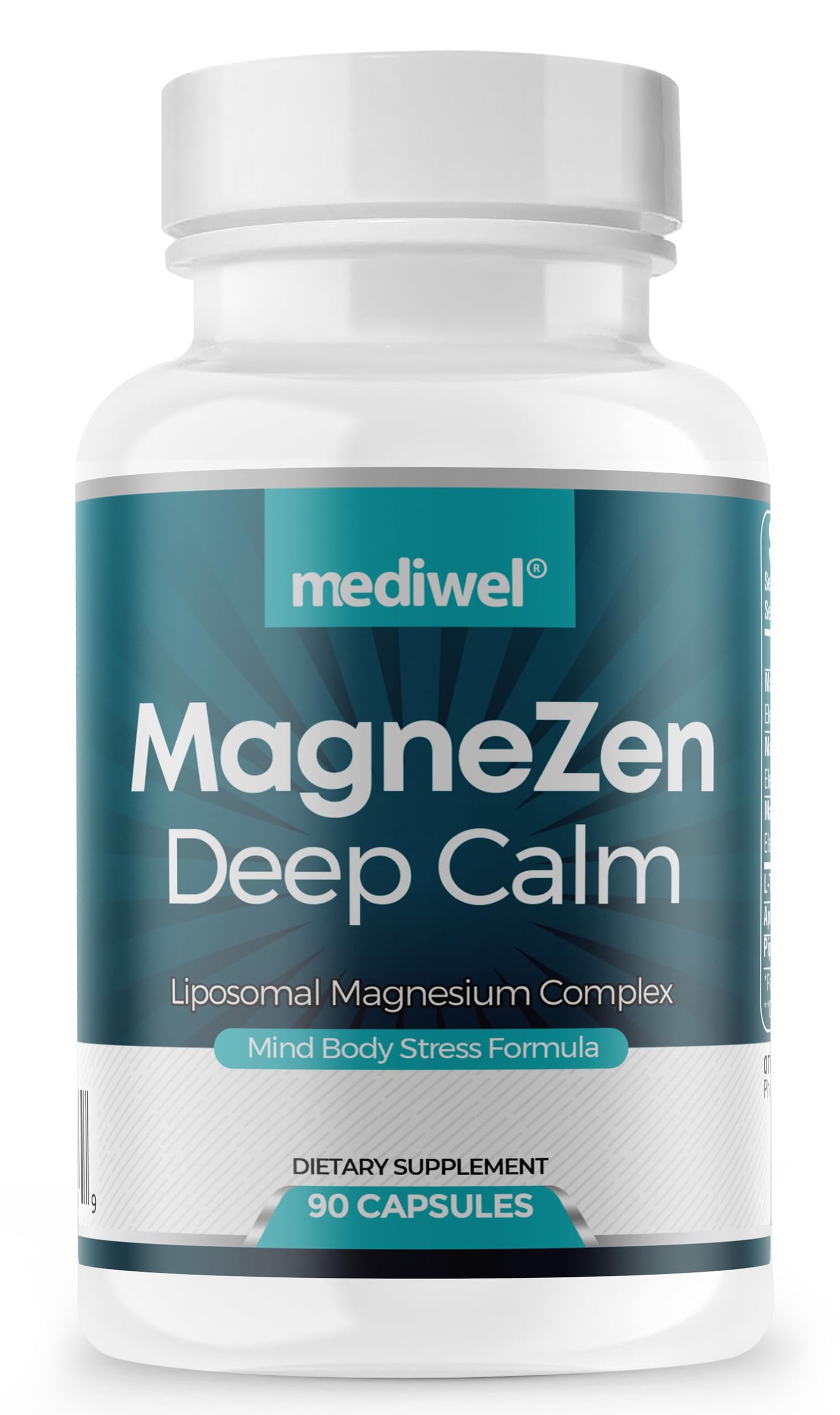 MagneZen Liposomal Magnesium Complex —Stress & Sleep Support with Apigenin, L-Theanine, Magnesium Threonate, Magnesium Glycinate, Magnesium Taurate — 90 Capsule - Made in USA