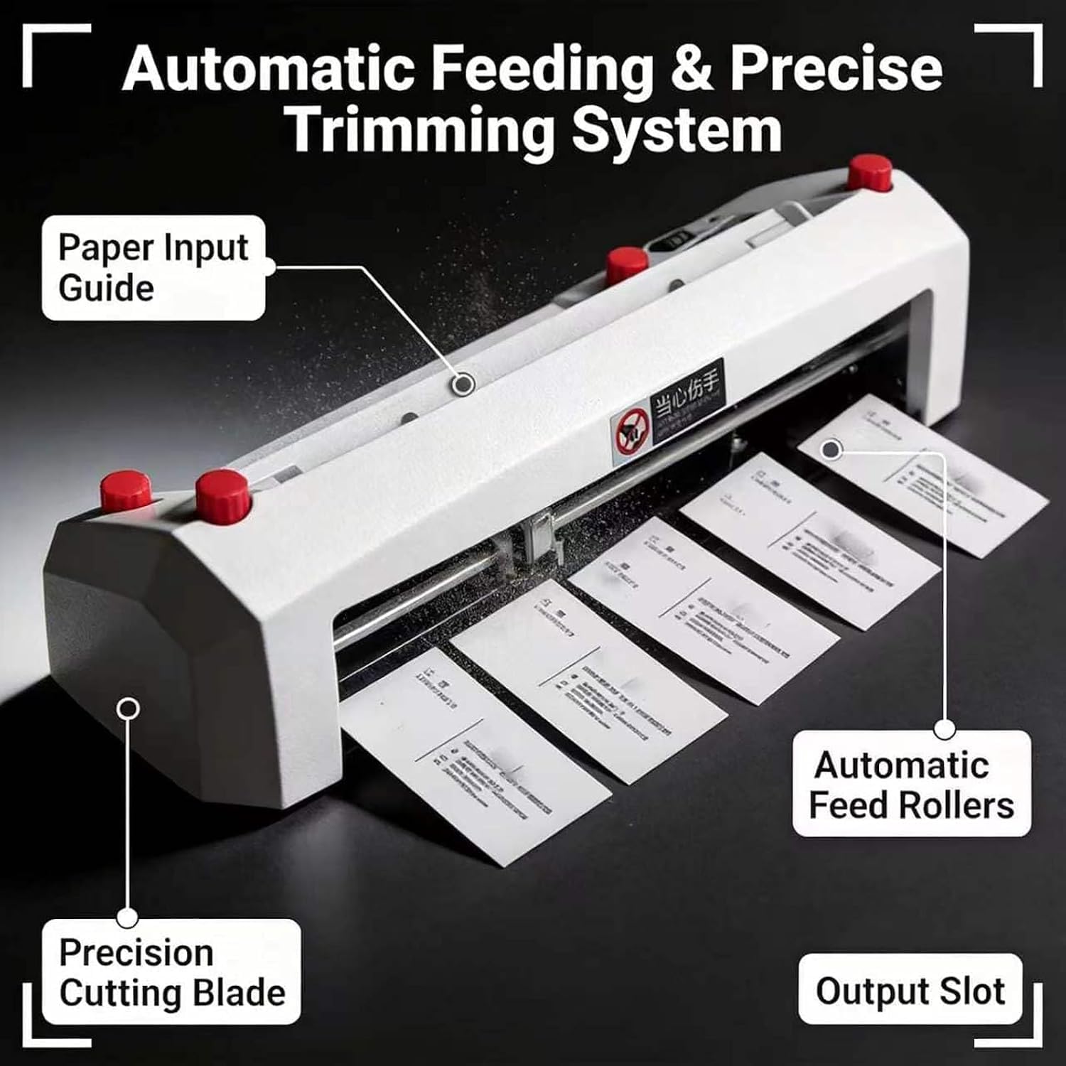 Taglierina Elettrica Per Carta, Macchina Per Il Taglio Di Biglietti Da Visita Con Sistema A 9 Lame, Piastra Di Posizionamento Regolabile Da 1 A 18 Mm, Taglierina Per Fogli Da 195-212 X 297 Mm,