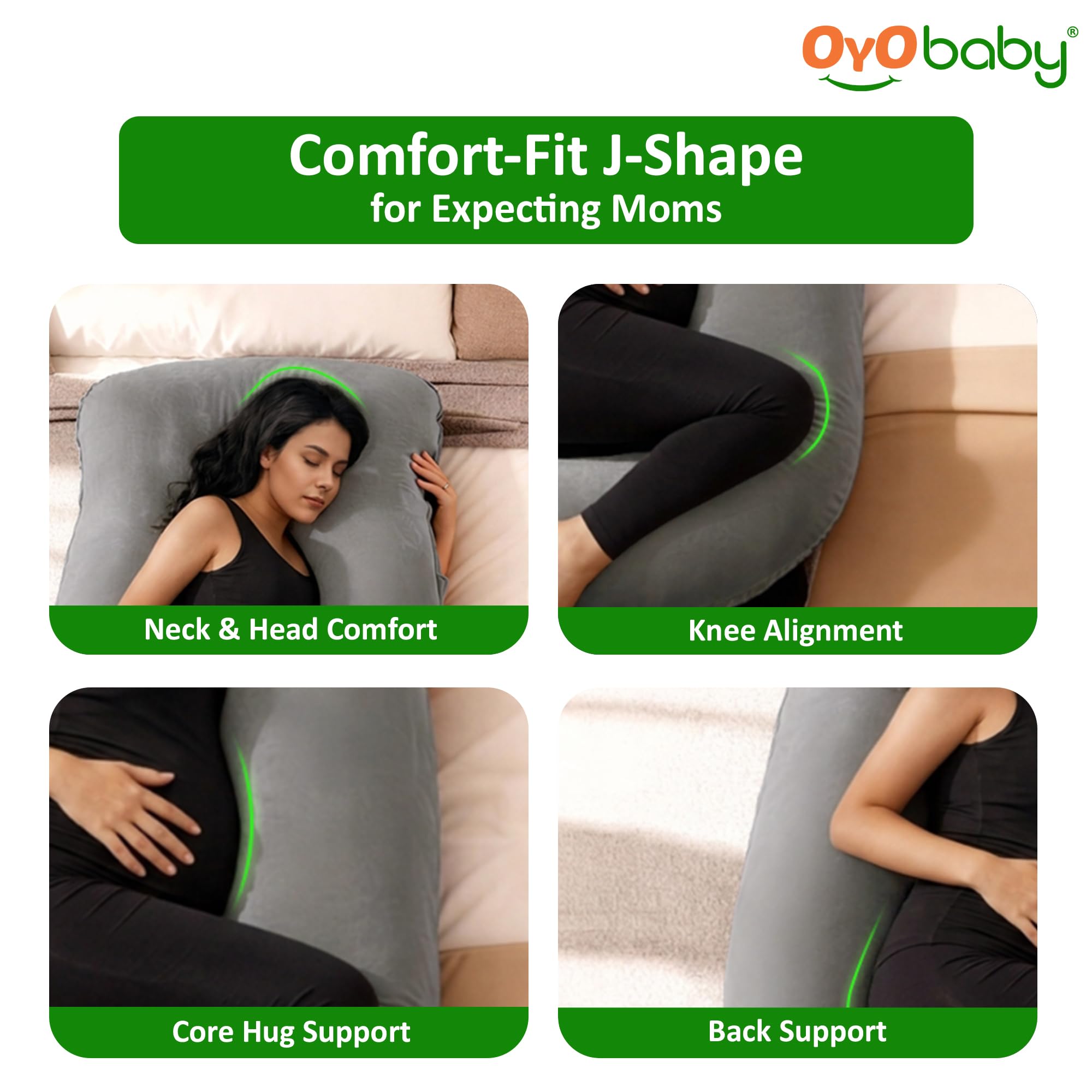 J-Shape Maternity Pillow - Full Body Pregnancy Support -2 J-Shape Maternity Pillow - Full Body Pregnancy Support -2