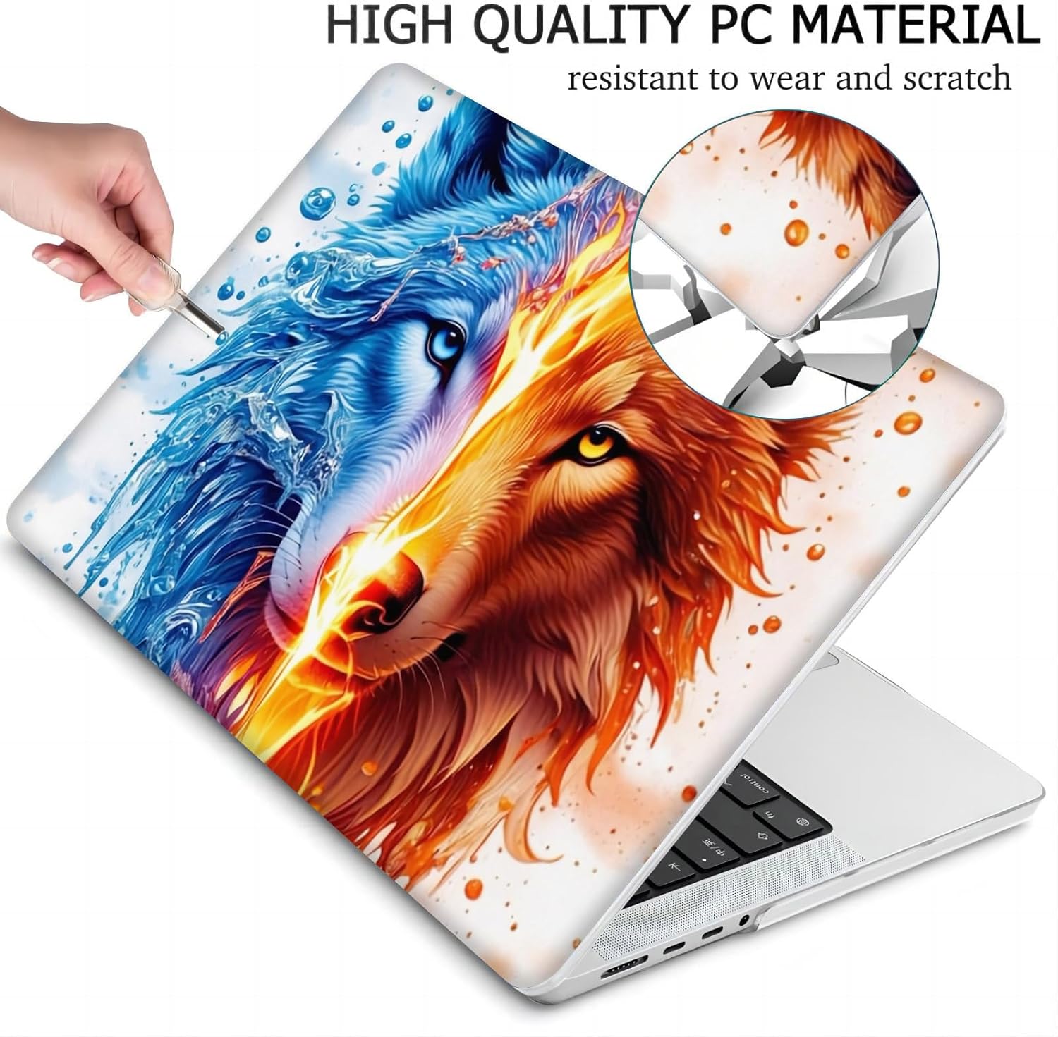 Compatible with MacBook Neo 13-inch, Hard Shell Case with Keyboard Cover and Screen Protector (A3404 A18 Pro chip, 2026 Release) - Wolf MC21165