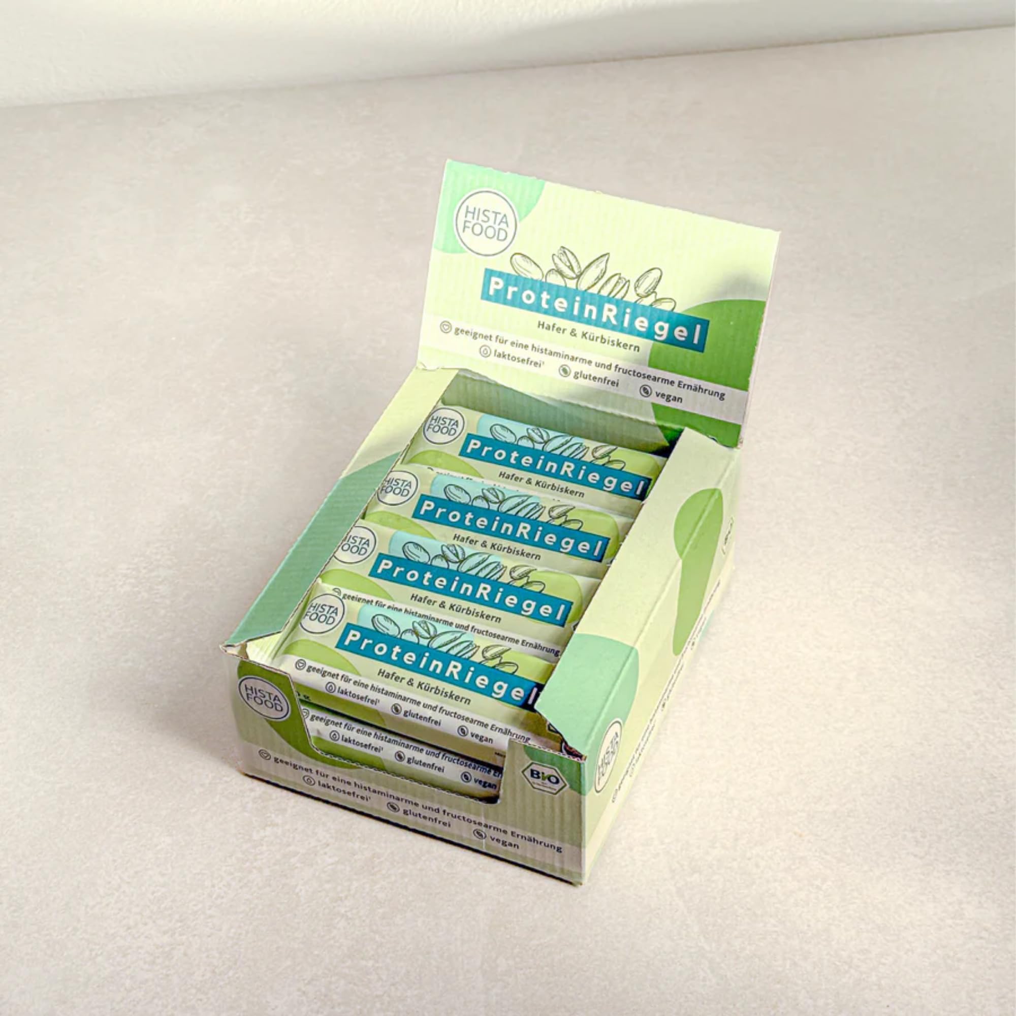 HistaFood Bio Protein-Set - ProteinPulver & ProteinRiegel 12er-Set - glutenfrei, laktosefrei, histaminarm & vegan