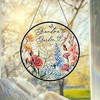 Vista 11 de Atrapasueño personalizado de vidrio para jardín de la abuela, decoración de ventana, regalo para mamá, abuela, nana, día de la madre, Navidad