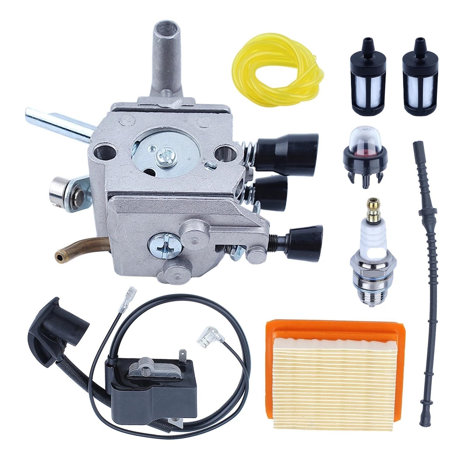 Kit de carburador con Bobina de Encendido y Filtro de Aire for desbrozadoras FS120, FS200 y FS250 (41341200653 y 41341200603)