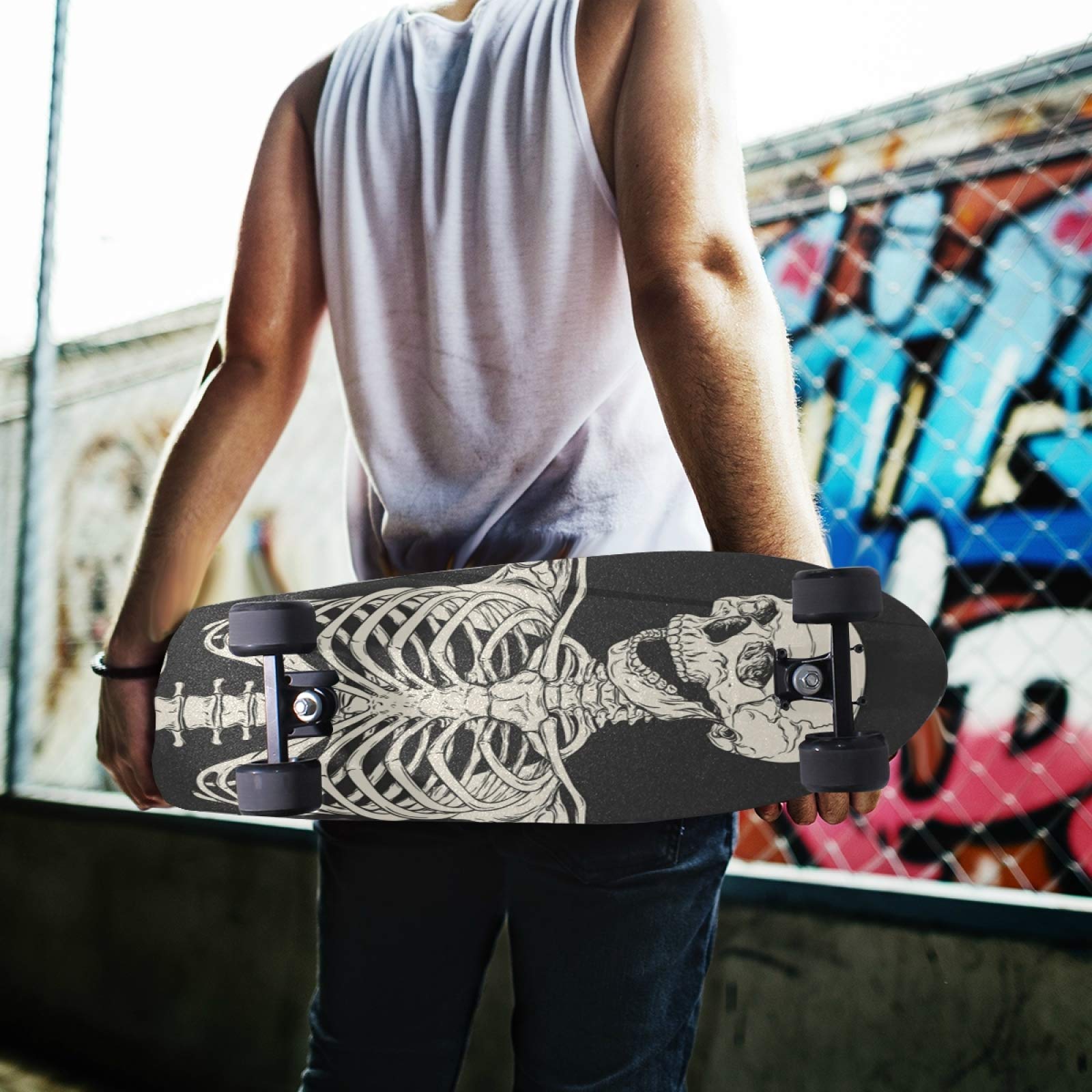 Grip Skateboard Mignon – Bande Antidérapant Fantôme, 84x23 Cm, Perforé Anti-Bulle, Carbure De Silicium, Pour Planches Et Scooters