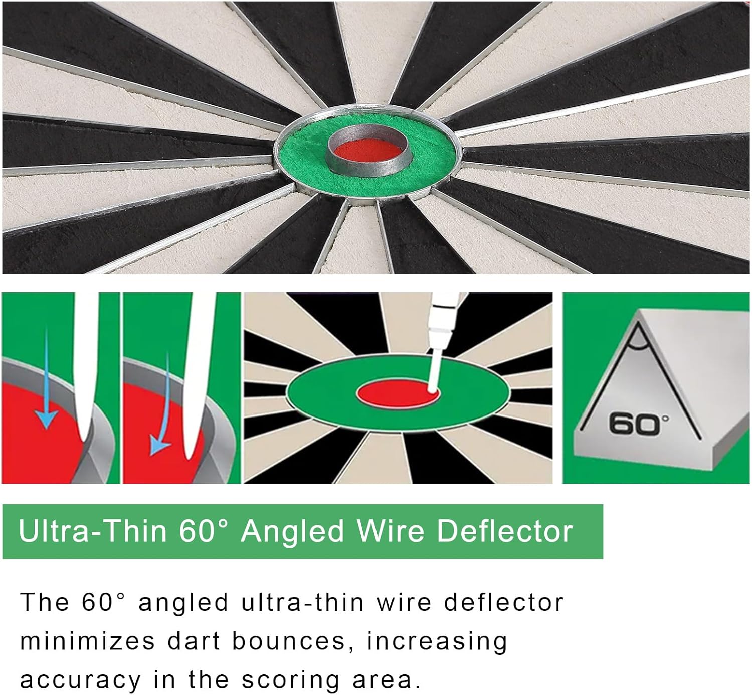 18 Inch African Blade Kenyan Sisal Bristle Dartboard with 6 x 18g Darts and Dartboard Hanger - Professional Grade Home Game Set