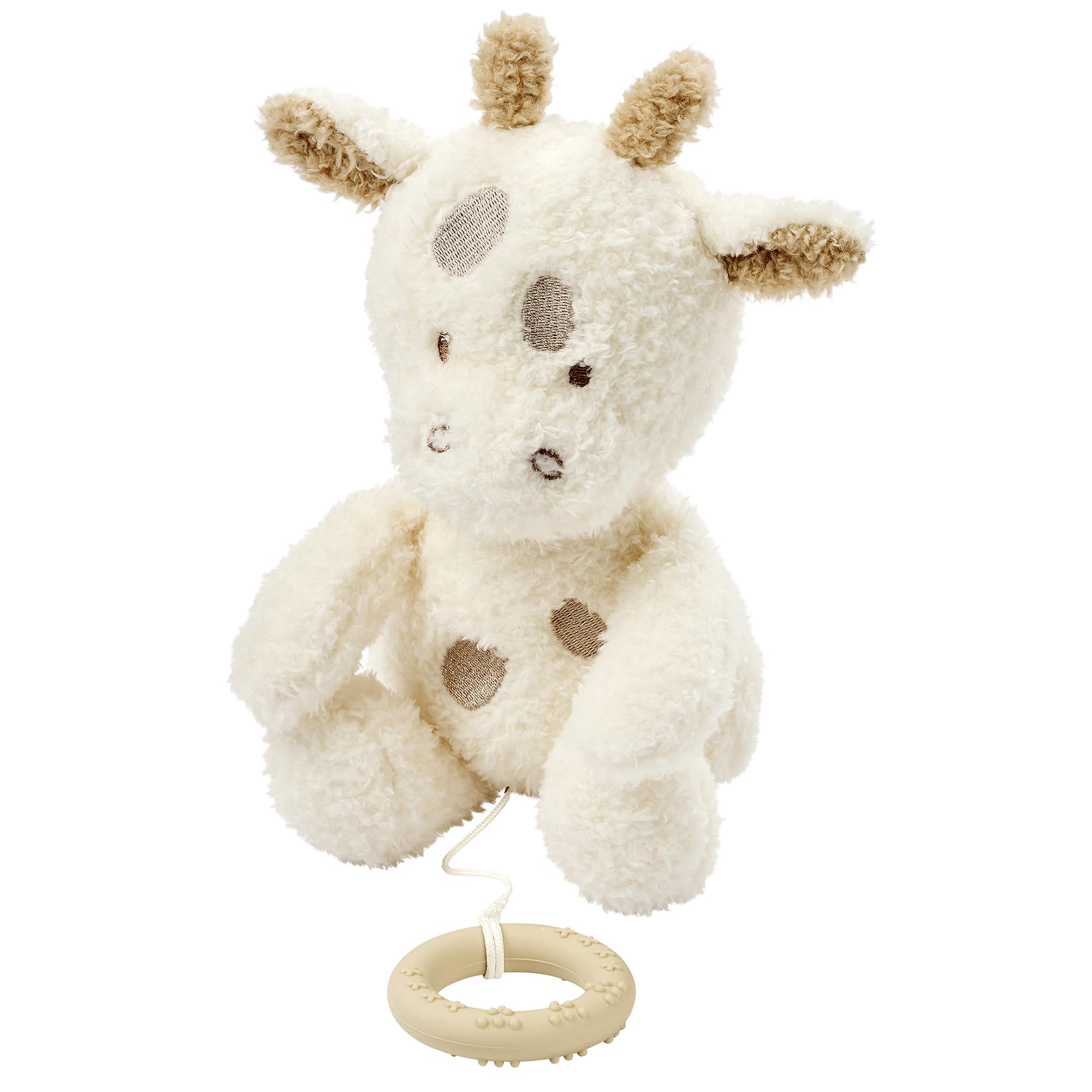 Nattou Boîte à musique bébé girafe berceuse « La-​Le-​Lu », avec anneau, 100% polyester, ourson, écru