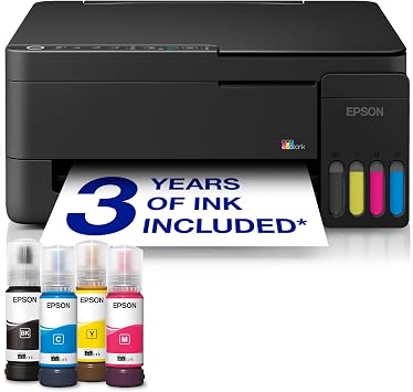 Epson EcoTank ET-2911 | Busy Home Use | Wi-Fi | A4 | Print, Copy, Scan | AirPrint Compatible | Compact | Includes Up To 3 Years of Ink