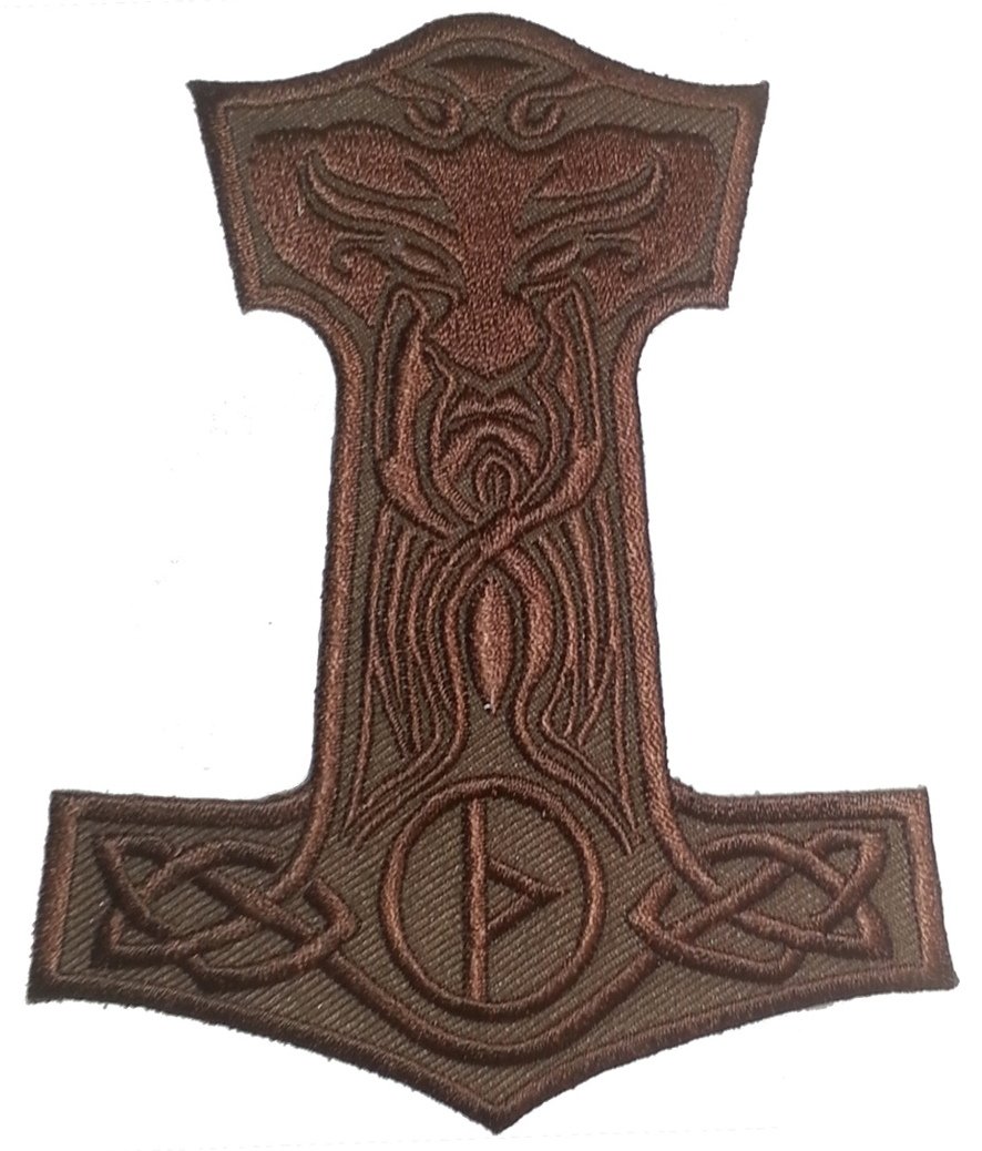 Klicnow Unisex N/A Mjolir Thor's Hammer Embroidered Patch 10Cm X 11Cm