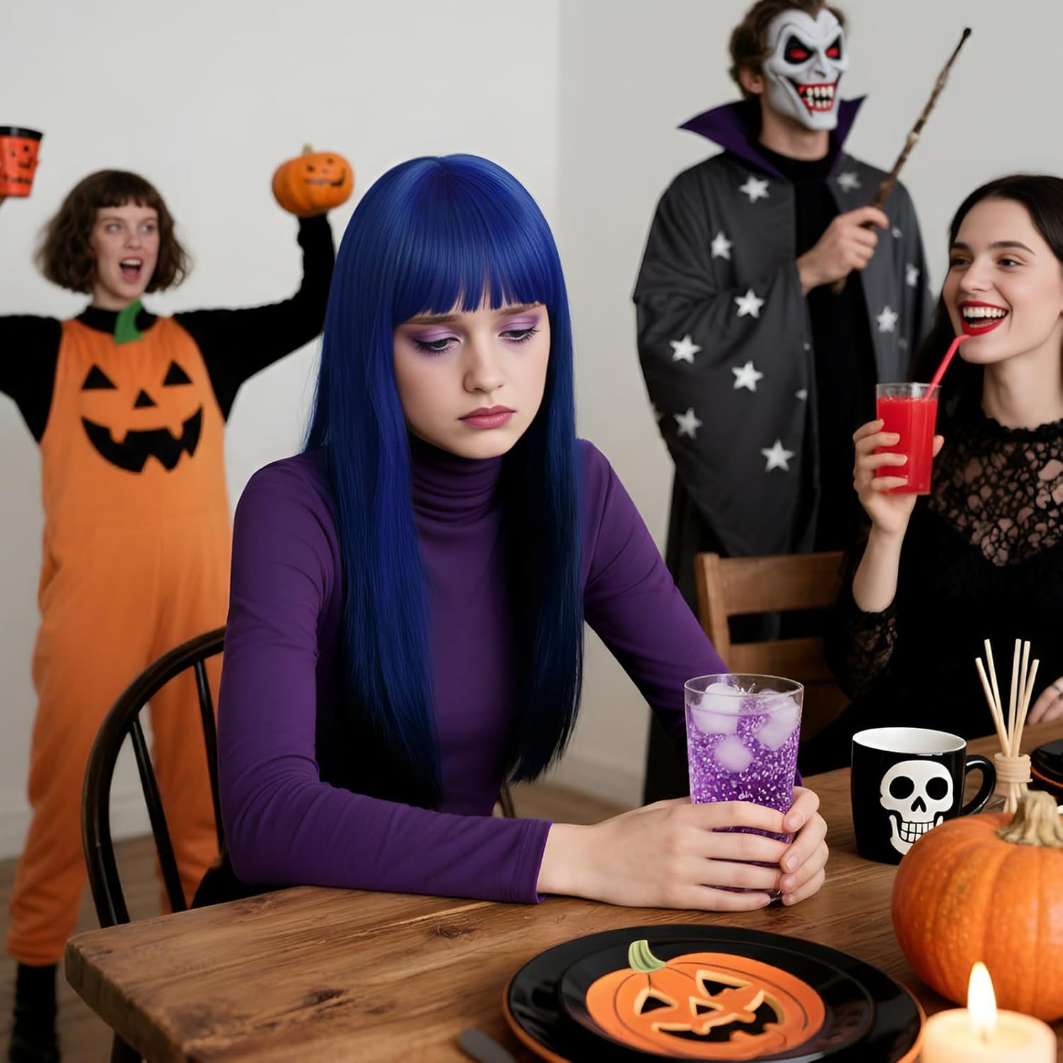 Halloween Inside Costume Witch Wigs Wizard Wigs Movie Character Halloween Cosplay Costumes for Adult - Image 5