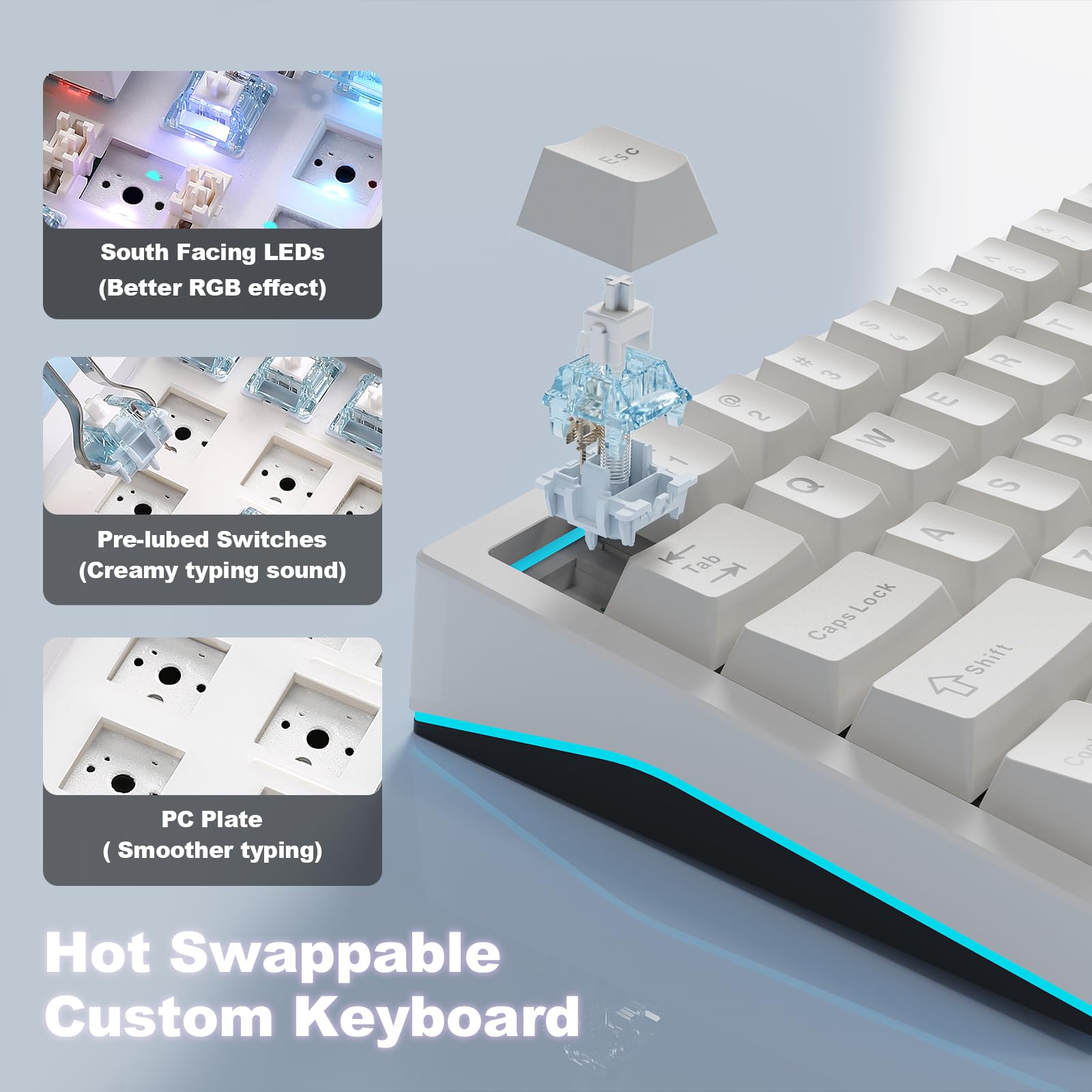 Amazon | YUNZII AL65 ワイヤレス メカニカルキーボード ゲーミング