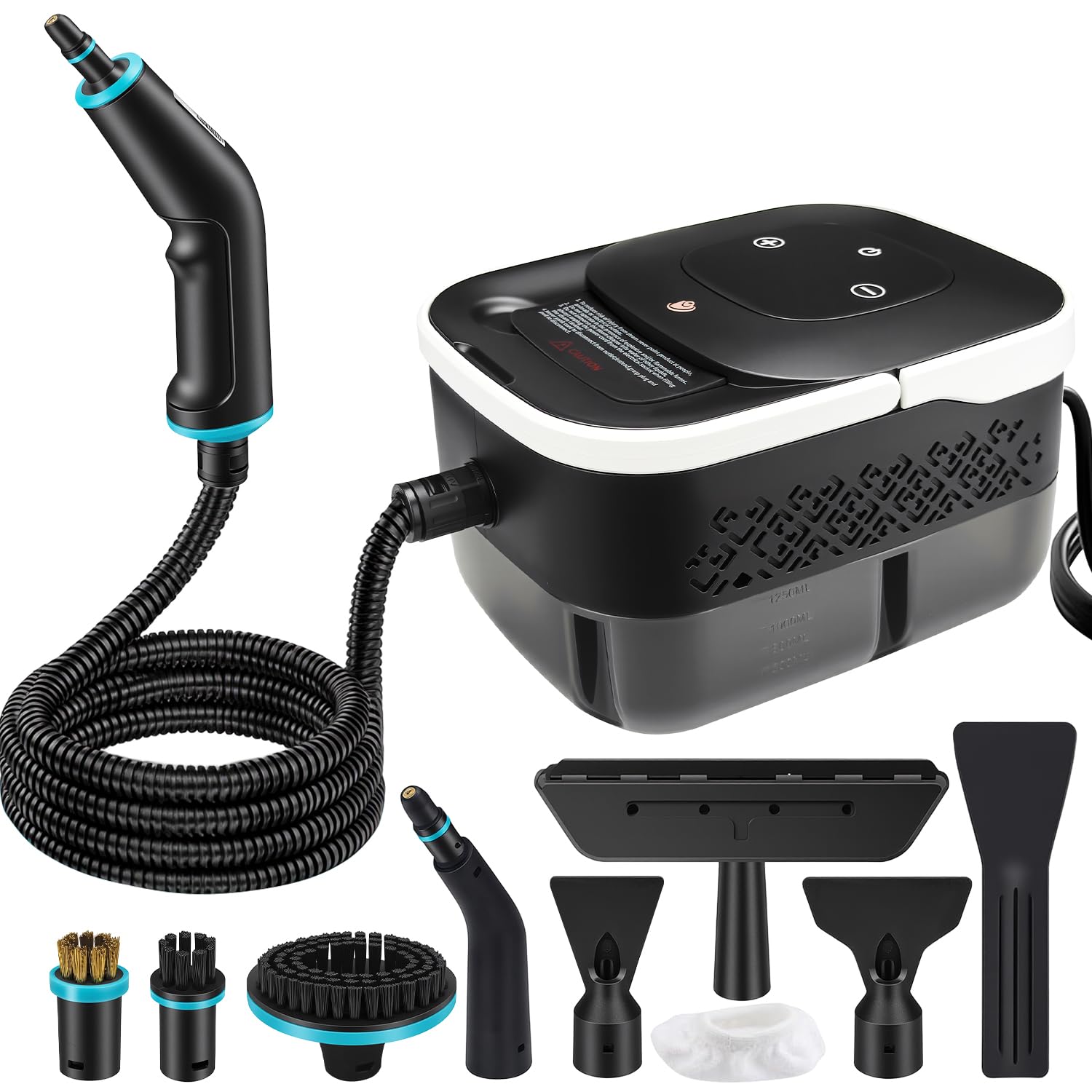 2500W Handheld Steam Cleaner for Home,Portable Steamer Cleaning Machine with Large Capacity Tank & 10 Accessories,Multipurpose Steamer for Kitchen, Bathroom, Tile, Grout,Car Detailing (White)