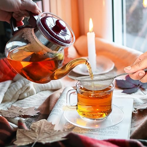 Miniatura 6 de Honbay 4 coladores de té pequeños de 3.15 pulgadas, mini colador de cóctel de acero inoxidable, colador de malla fina, colador de barra, herramienta